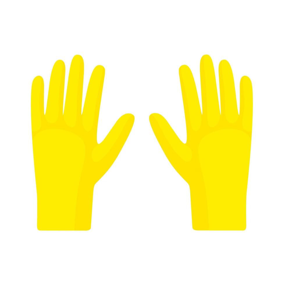 Gelb Konstruktion Handschuhe Symbol isoliert auf Weiß Hintergrund. Hand Schutz während Arbeiten. Vektor Illustration