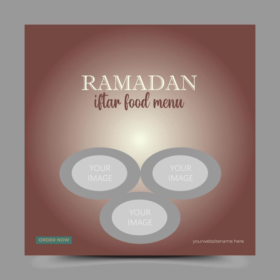 social media posta mall tema iftar mat meny vektor
