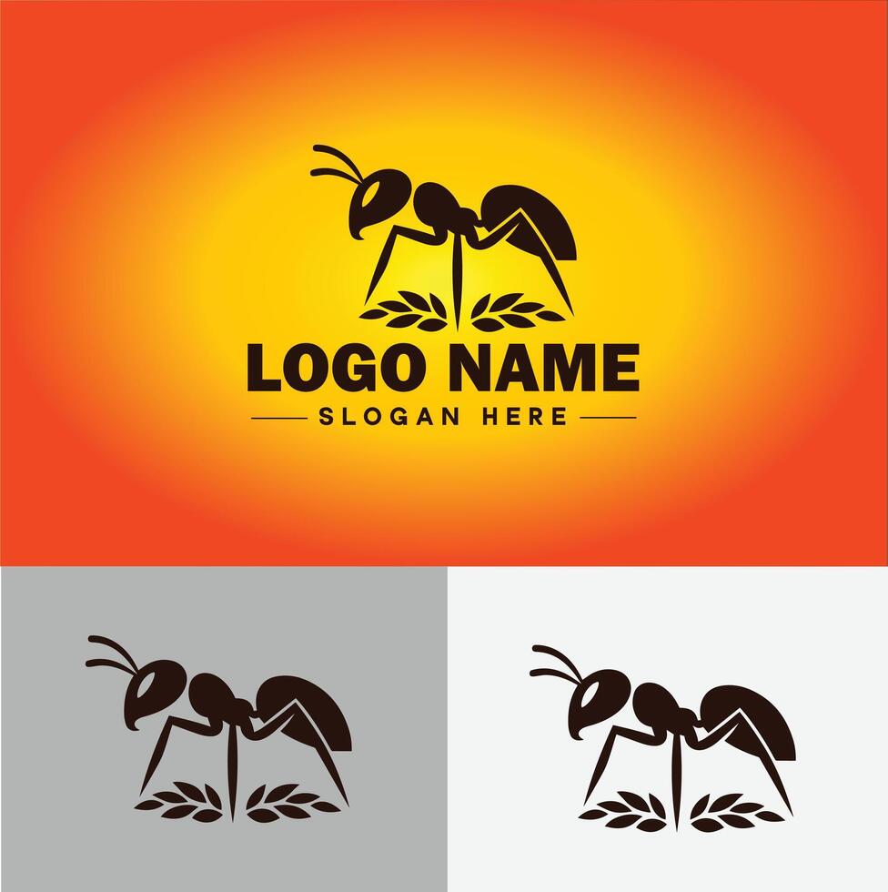 Ameise Logo Insekten Symbol Unternehmen Marke Geschäft Ameise Logo Vorlage editierbar Vektor