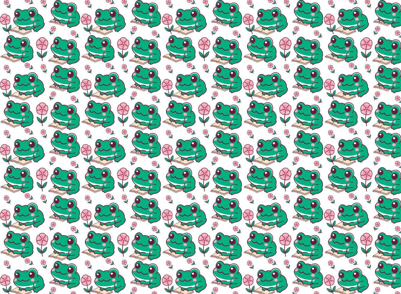 süß Frosch Vektor Illustration, zum gewebte Hintergründe Muster, wiederholen