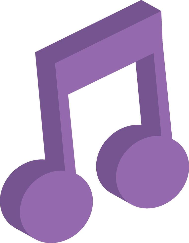 Musik- Symbol, im lila Töne, 3d Vektor, Musik- Taste vektor