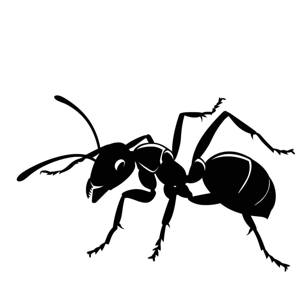 ai genererad silhuett myra full kropp svart Färg endast vektor