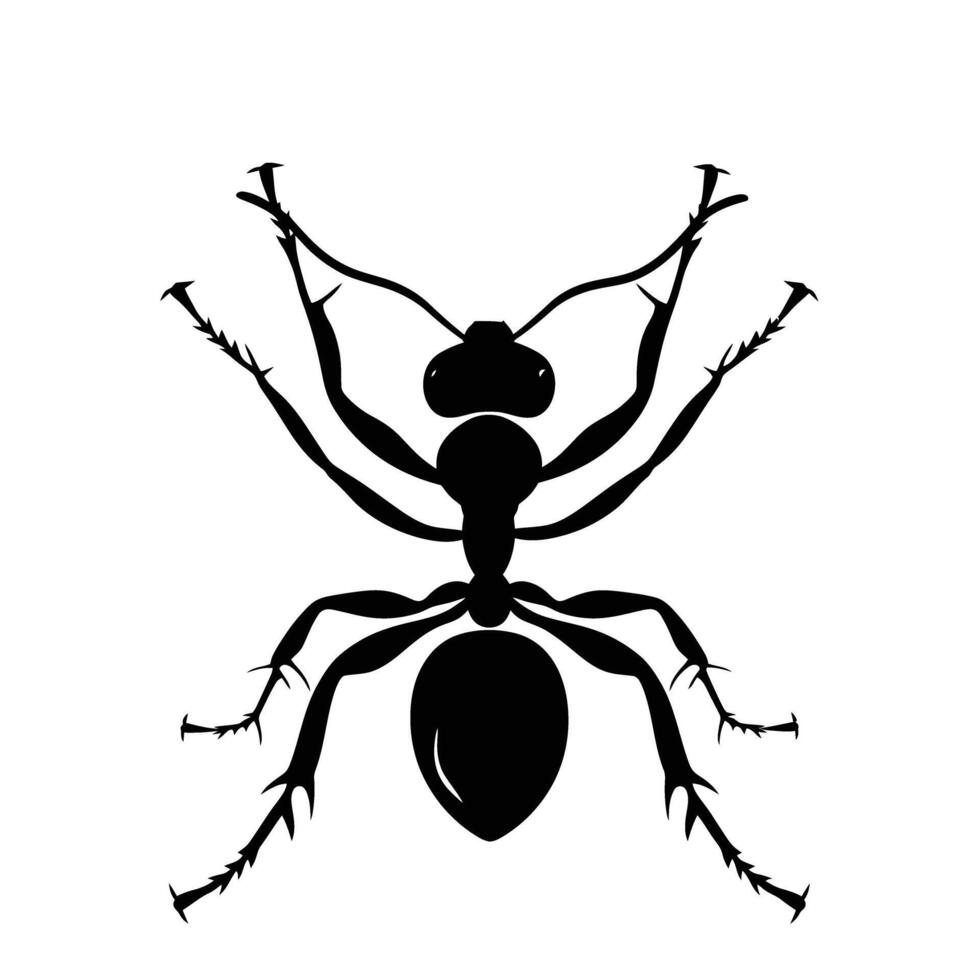 ai generiert Silhouette Ameise voll Körper schwarz Farbe nur vektor