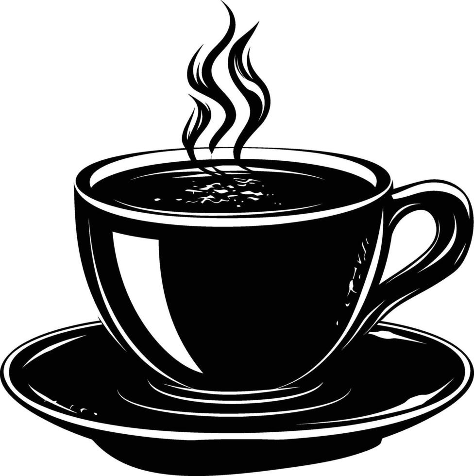 ai generiert Silhouette ein Tasse von Kaffee schwarz Farbe nur vektor