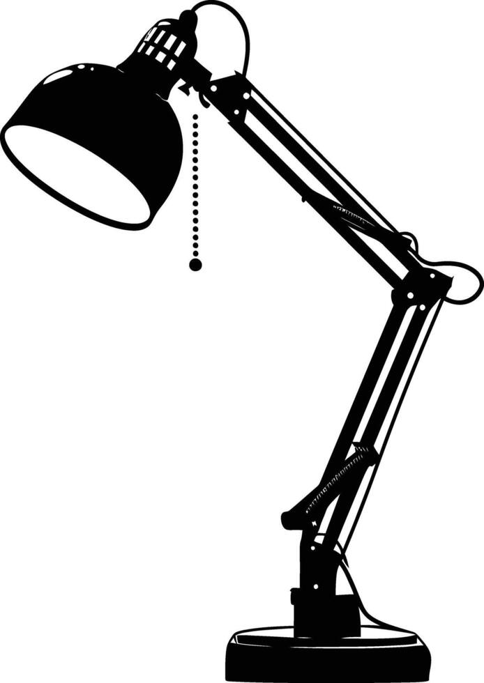 ai generiert Silhouette Schreibtisch Lampe schwarz Farbe nur vektor