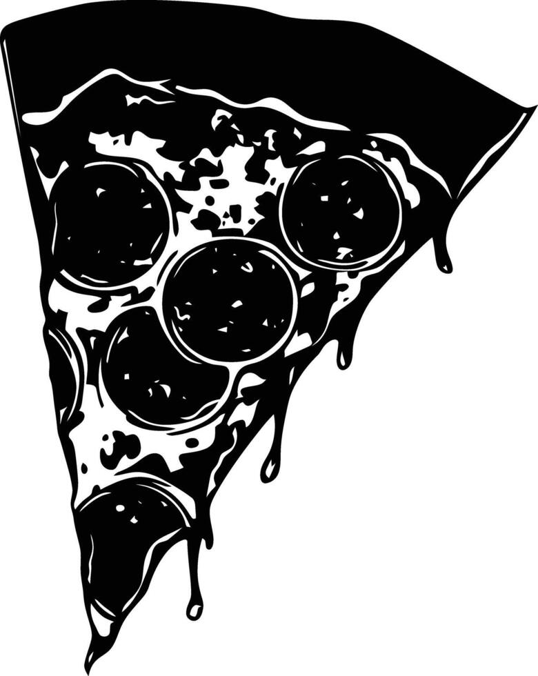 ai generiert Silhouette Pizza Scheibe schwarz Farbe nur vektor