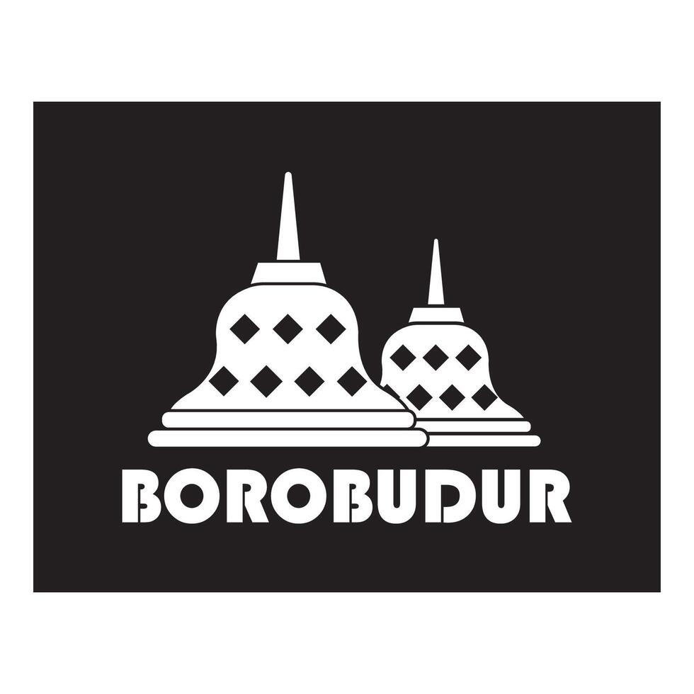 borobudur tempel ikon logotyp vektor design mall