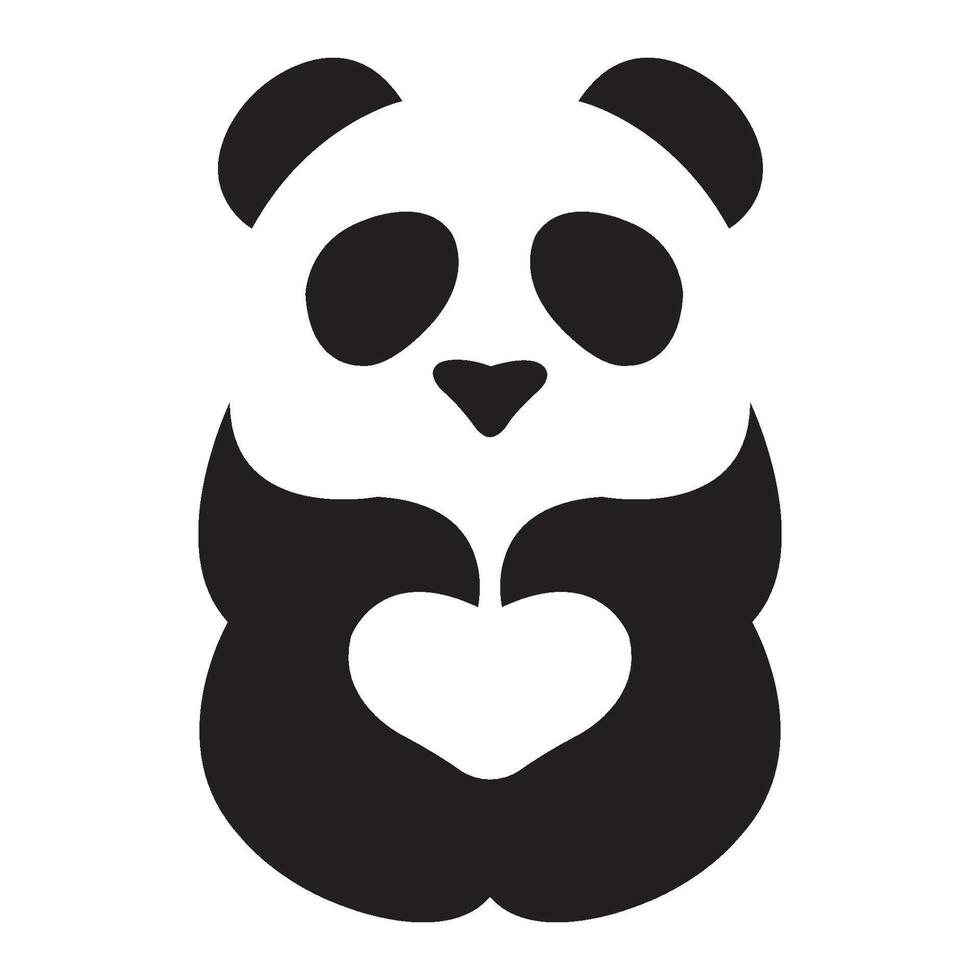 panda ikon logotyp vektor design mall