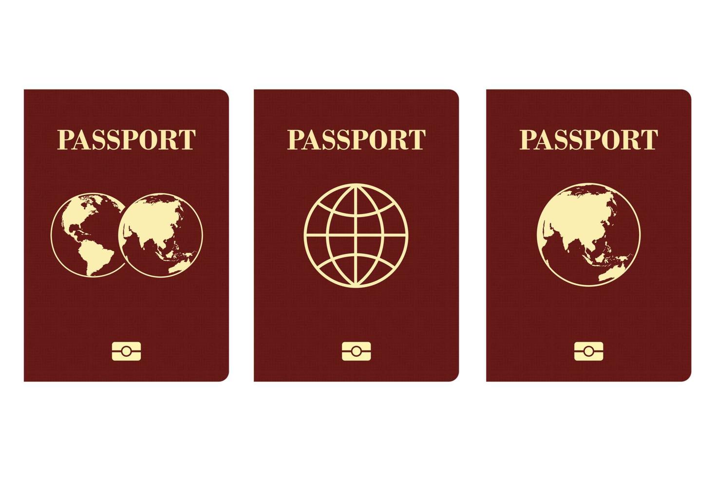 internationellt biometriskt rött pass isolerat på vit bakgrund vektor