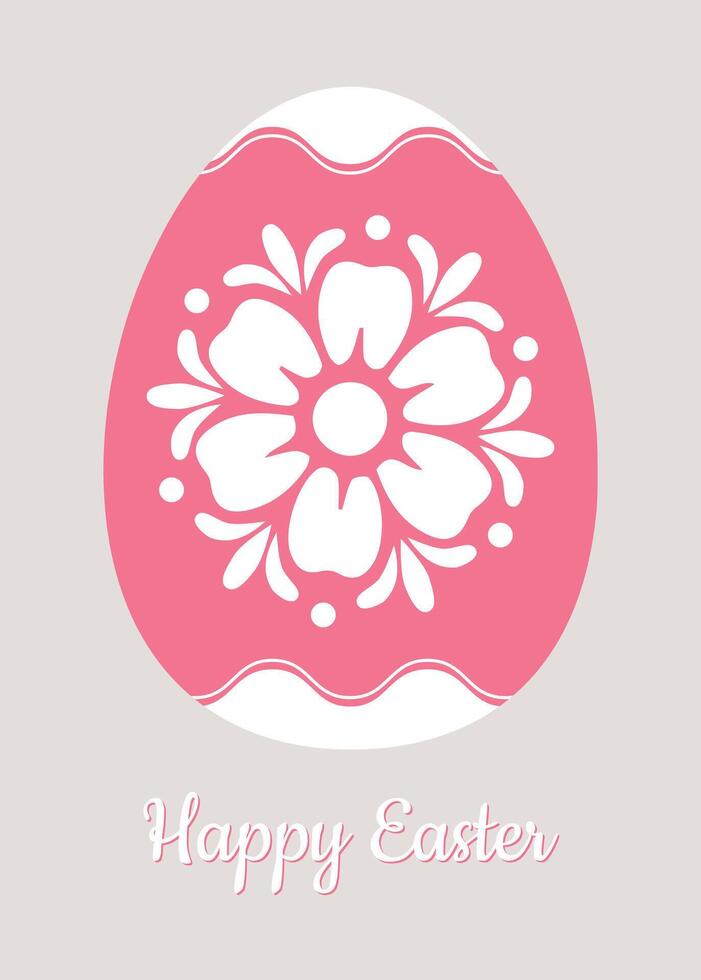påsk ägg design med blomma på bakgrund med text. vektor