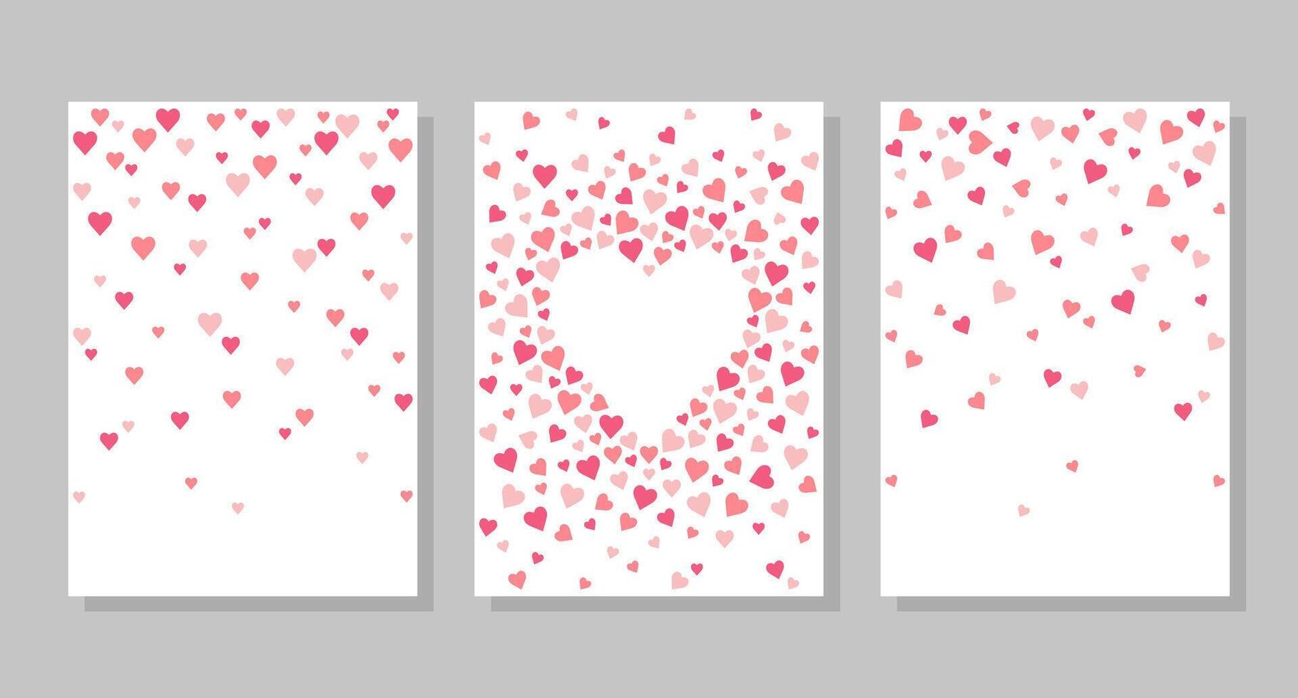 uppsättning av hjärta vykort bakgrunder. hjärtans dag. vektor illustration. social media baner mall, för berättelser, inlägg, bloggar.