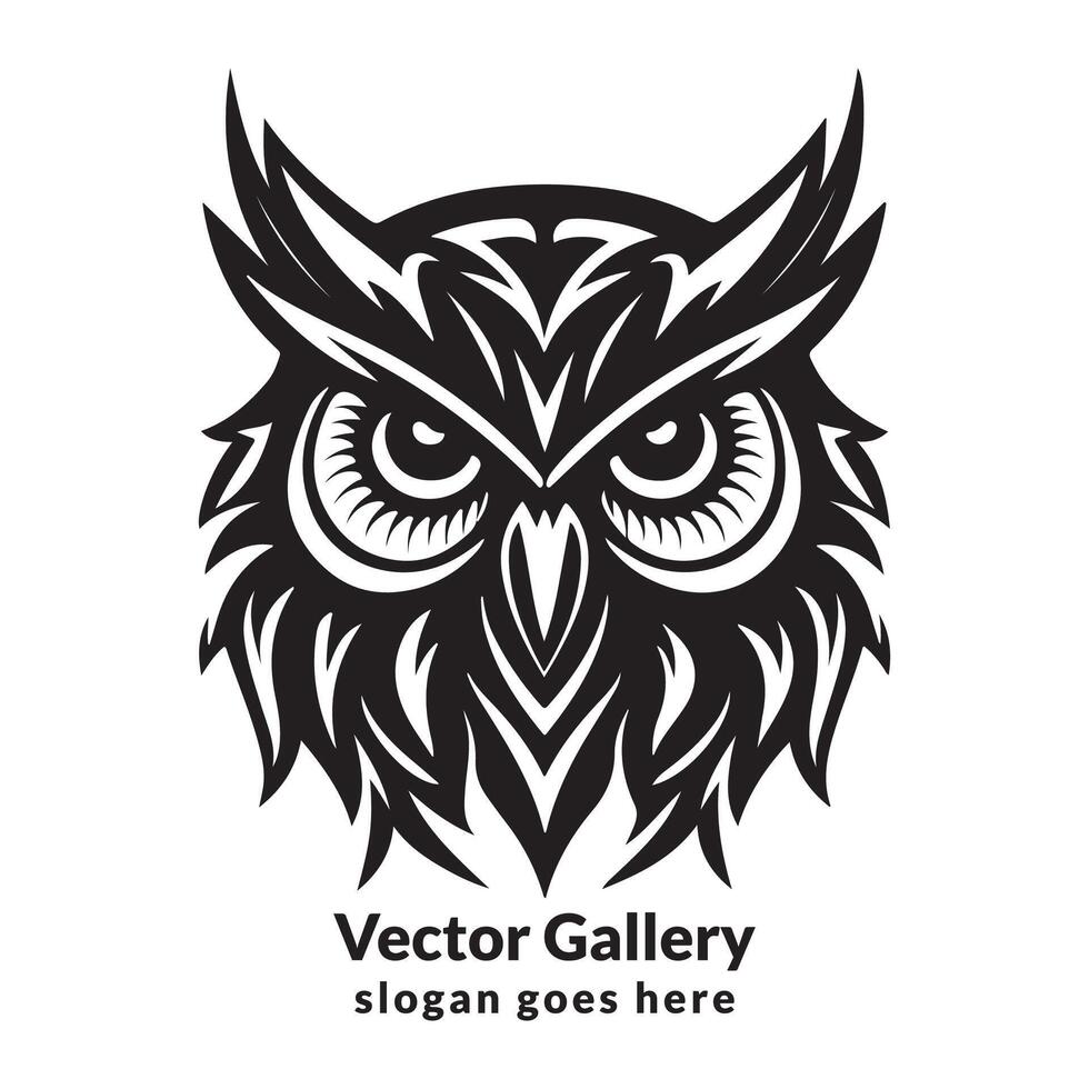 vektor Uggla logotyp begrepp svart och vit Färg hand dragen illustration