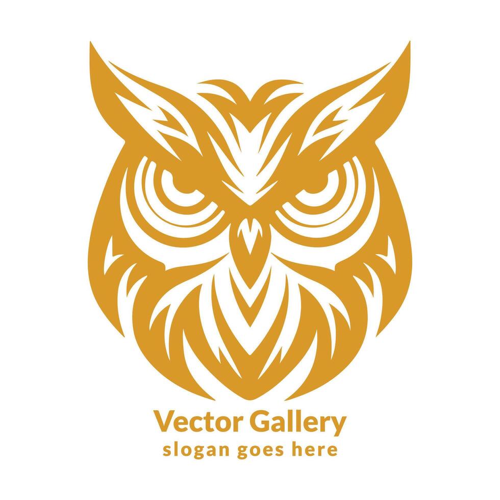 Uggla huvud illustration logotyp design vektor