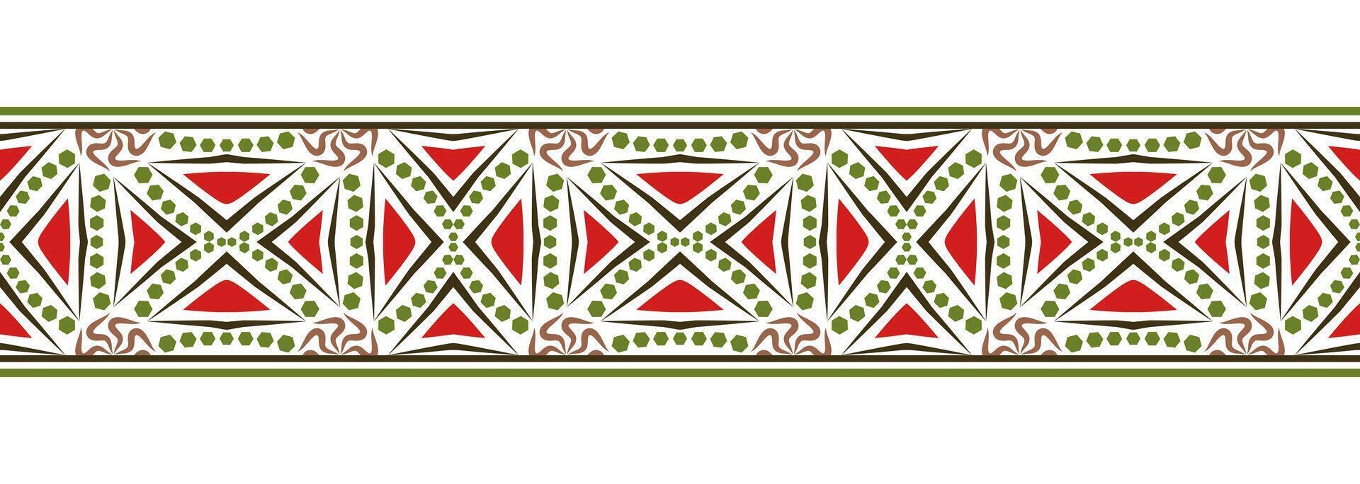 gräns linje sömlös bakgrund. dekorativ design sömlös dekorativ mosaik- gräns mönster. islamisk, indian, arabicum motiv. abstrakt blomma. vektor illustration