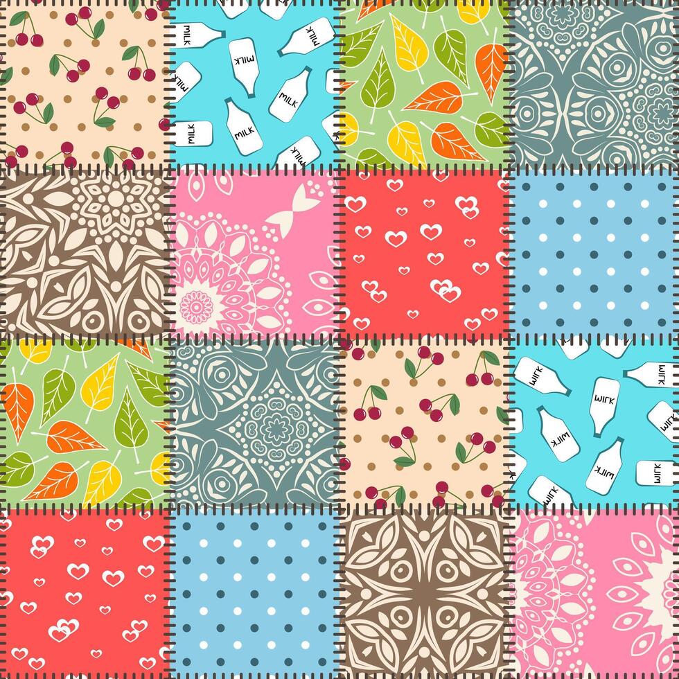 patchwork sömlös mönster. vektor stock illustration.