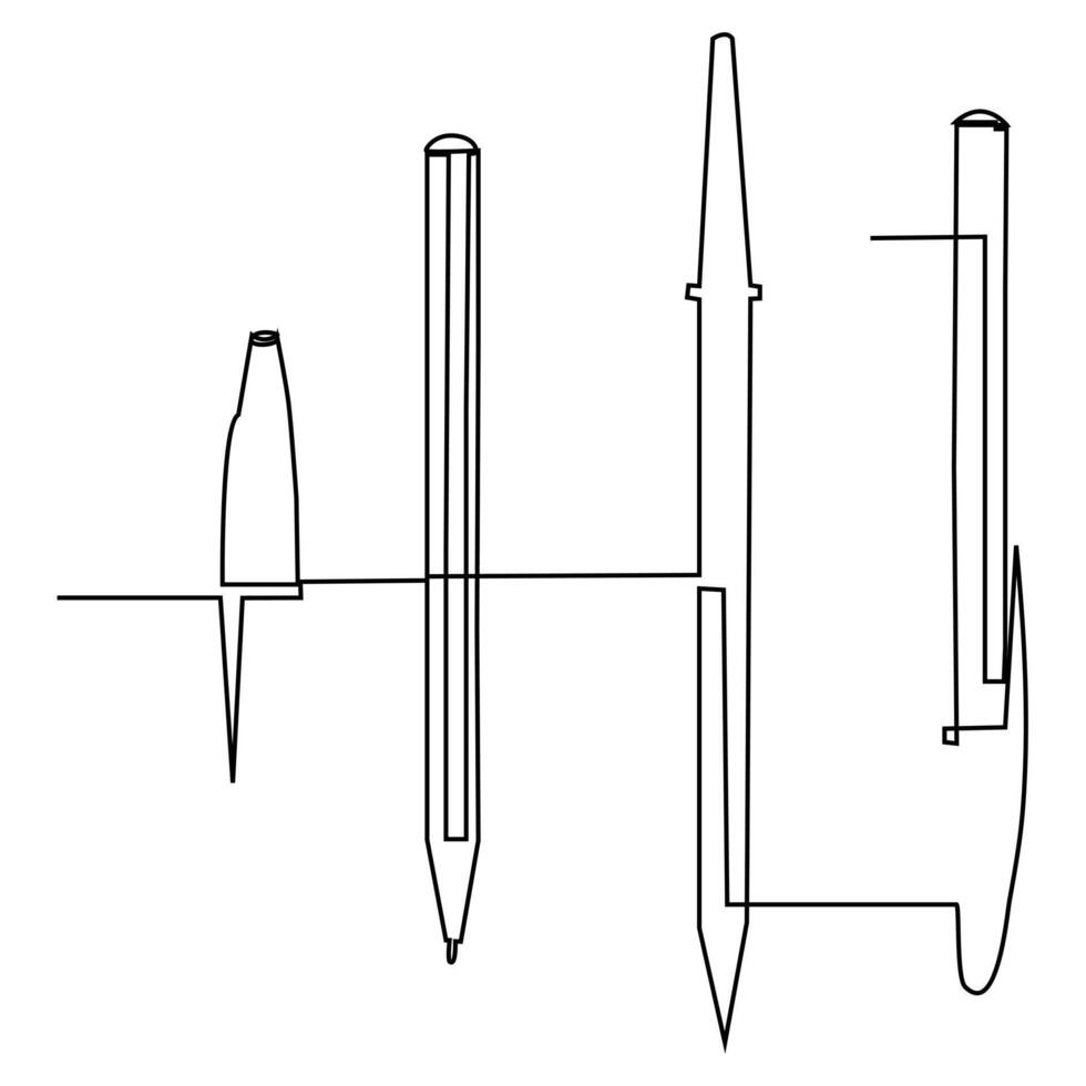 utbildning penna kontinuerlig enda linje översikt vektor konst teckning och enkel ett linje minimalistisk design