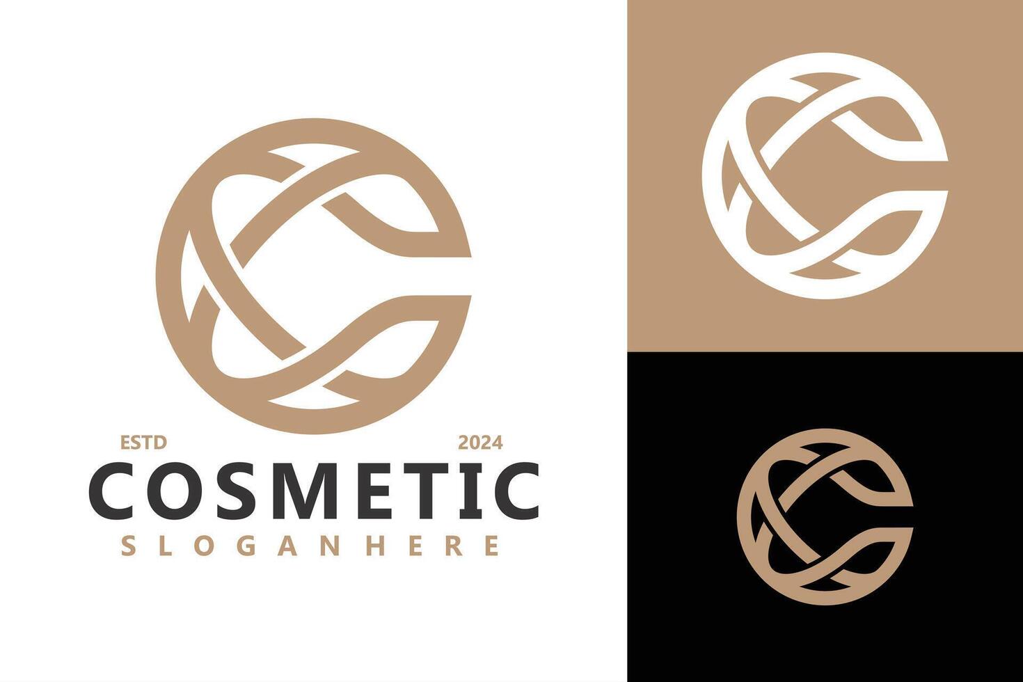 c kosmetisk Knut logotyp design vektor mall