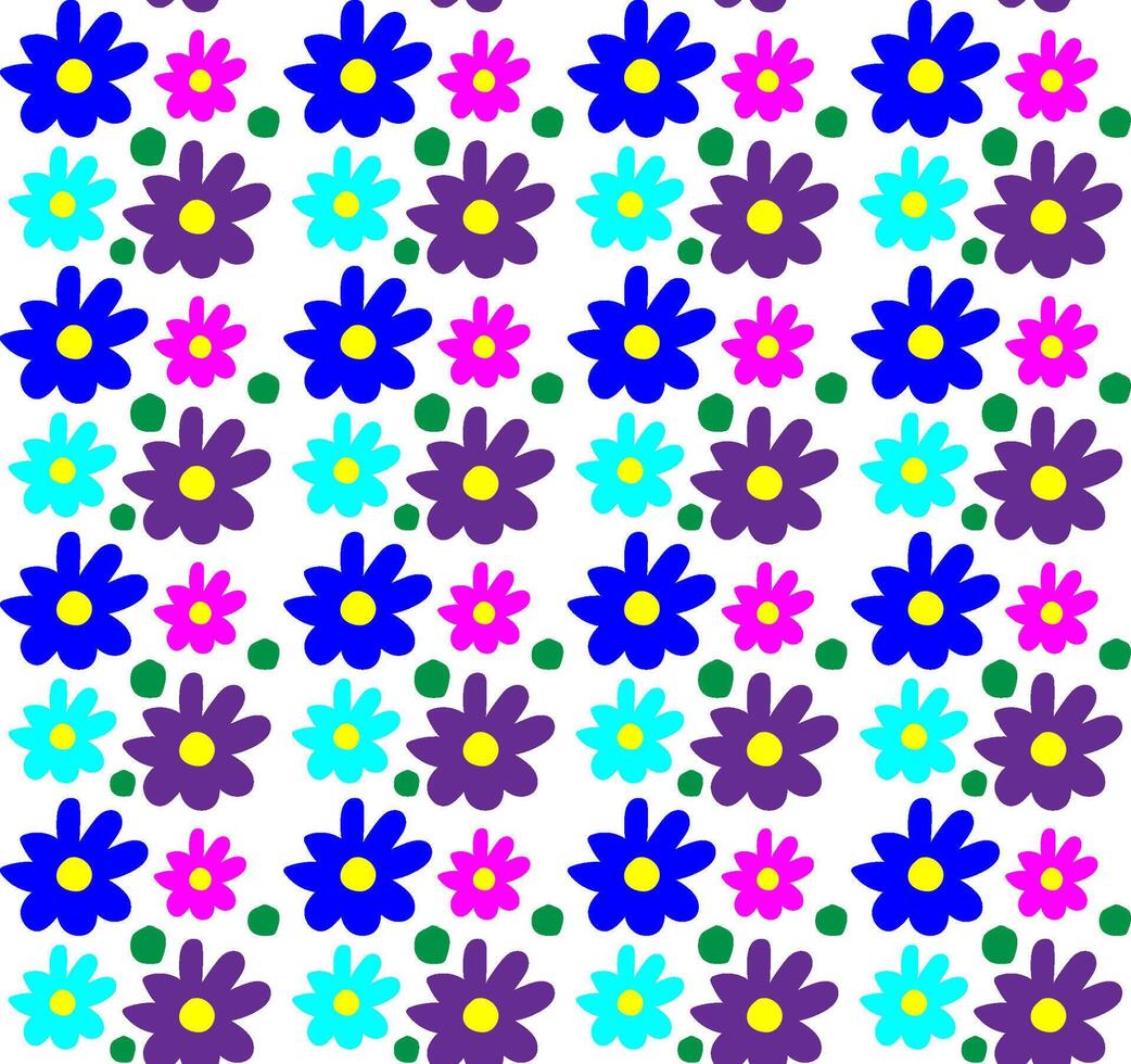Vektor nahtlos Textur im das bilden von ein Blumen- mehrfarbig Muster auf ein Weiß Hintergrund