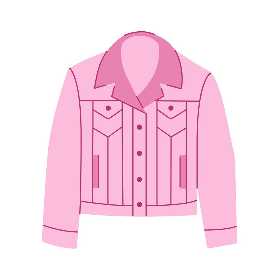 rosa denim jacka. element av en vår sommar se. vektor illustration.