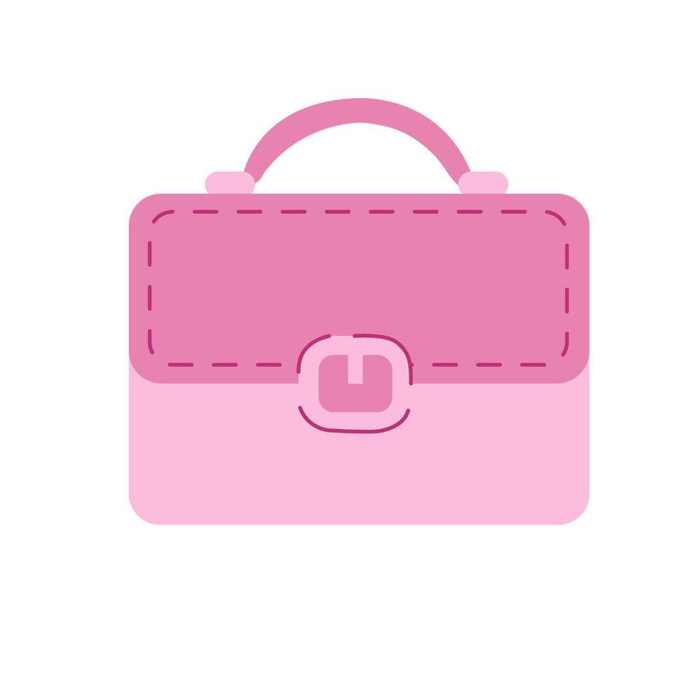 rosa handväska. element av de vår sommar se. Tillbehör för flickor. vektor illustration.