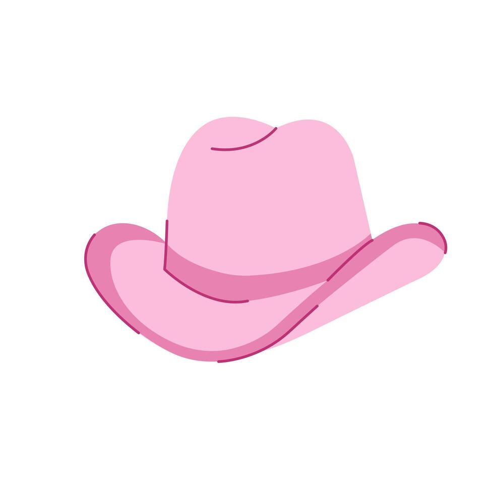 rosa cowboy hatt. cowgirl vild väst element räffla stil. vektor illustration