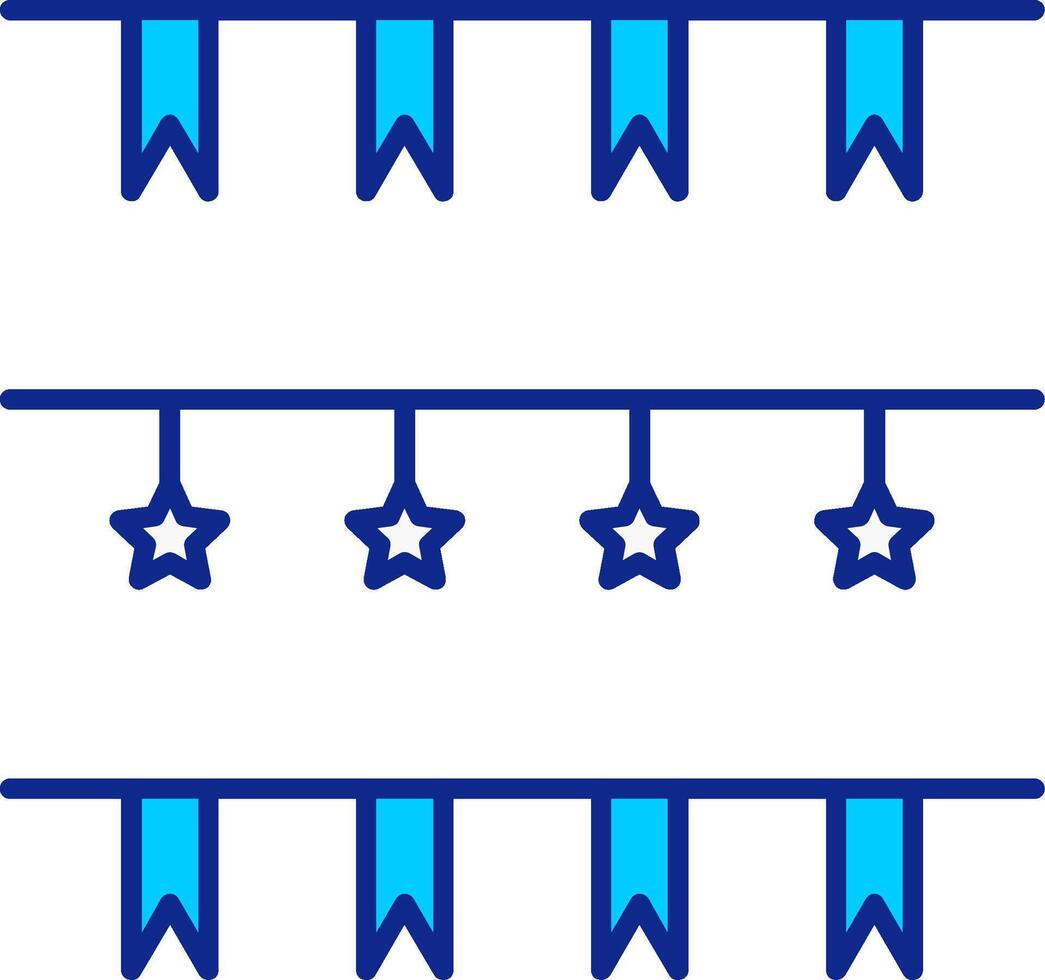 Girlande Blau gefüllt Symbol vektor