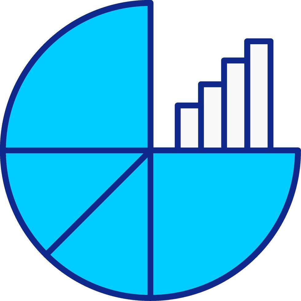 Kuchen Diagramm Blau gefüllt Symbol vektor