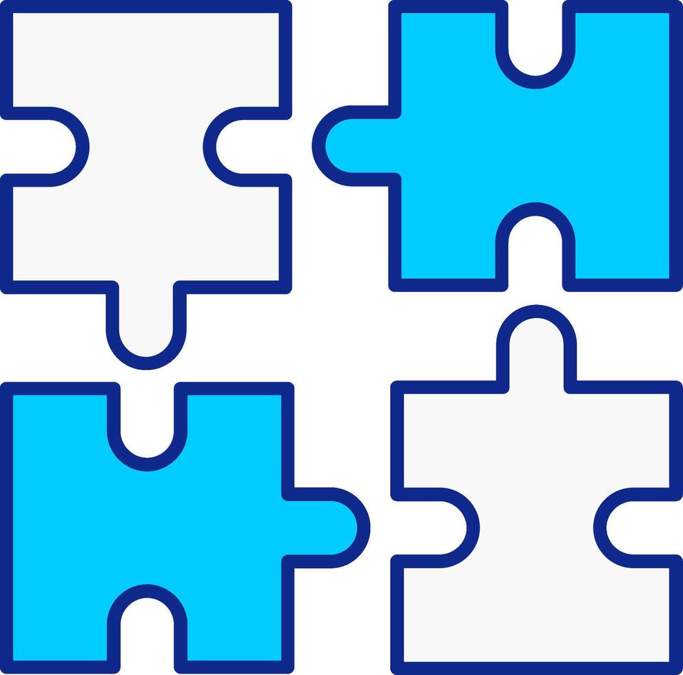 Puzzle Blau gefüllt Symbol vektor