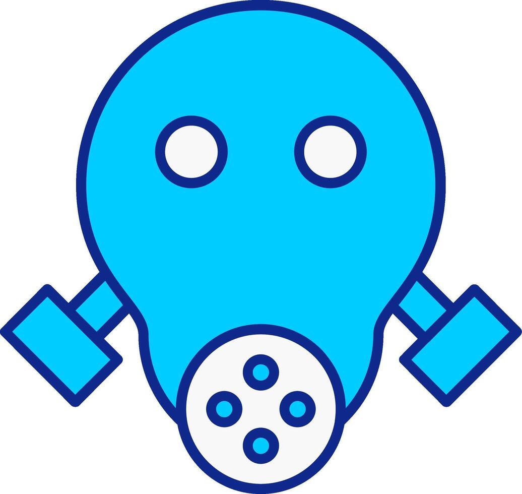 Gas Maske Blau gefüllt Symbol vektor