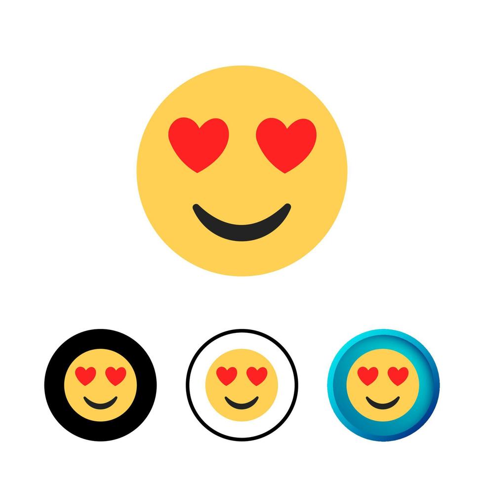 moderne herzaugen emoji-ikonenillustration vektor