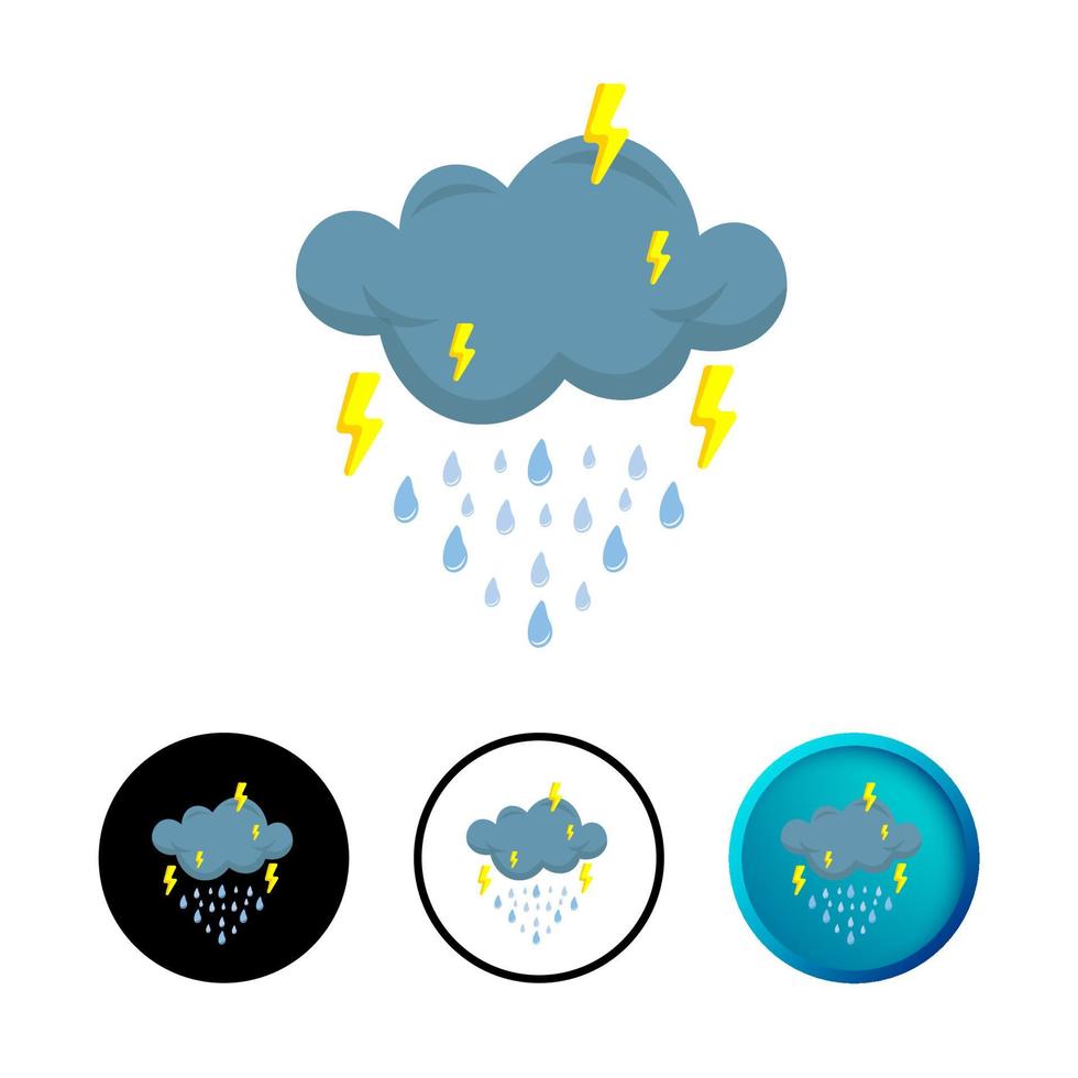 moderne stürmische wettersymbolillustration vektor