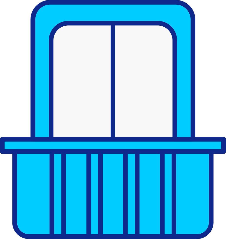 balkong blå fylld ikon vektor
