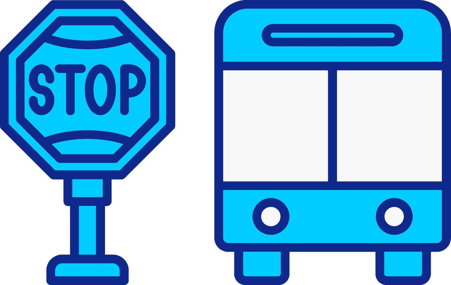 Bus halt Blau gefüllt Symbol vektor