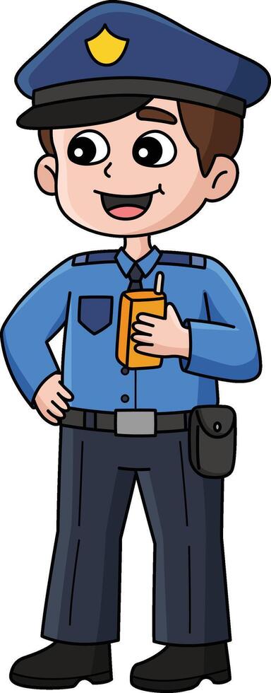 polis officer tecknad serie färgad ClipArt vektor