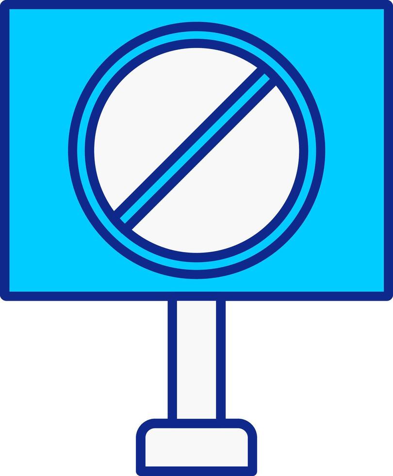 förbjuden tecken blå fylld ikon vektor