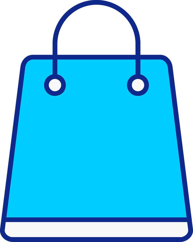 handla väska blå fylld ikon vektor