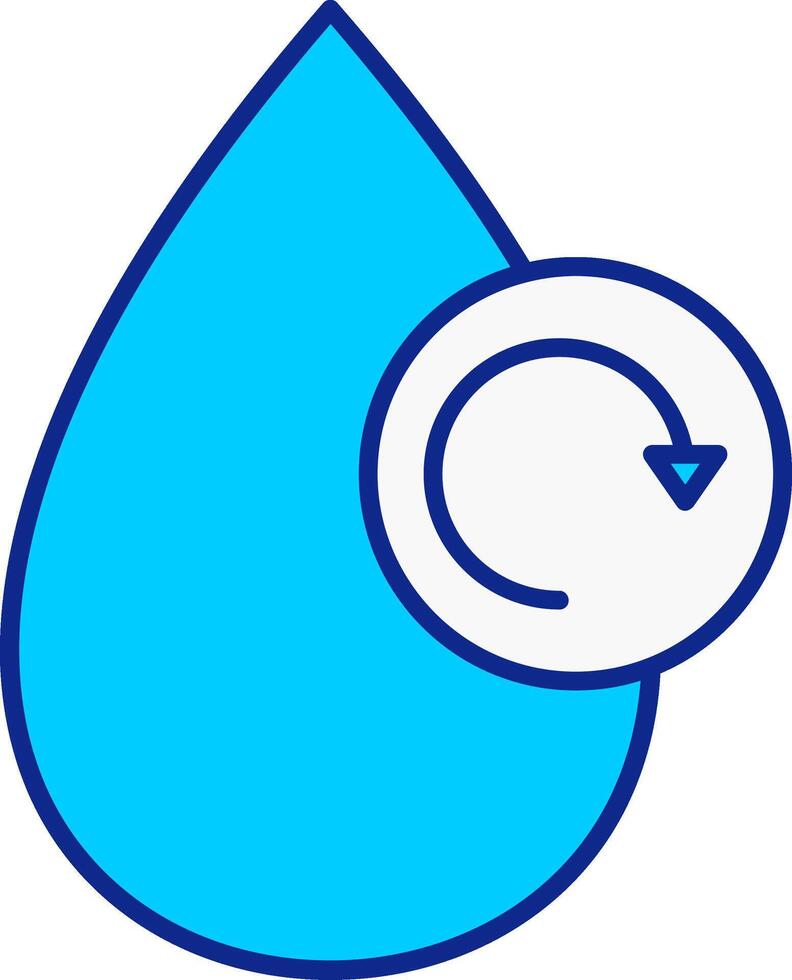 Wasser recyceln Blau gefüllt Symbol vektor