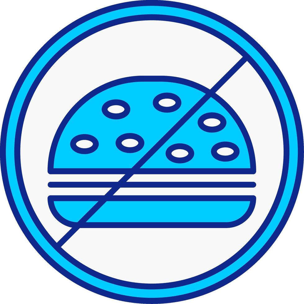 Nein Essen Blau gefüllt Symbol vektor