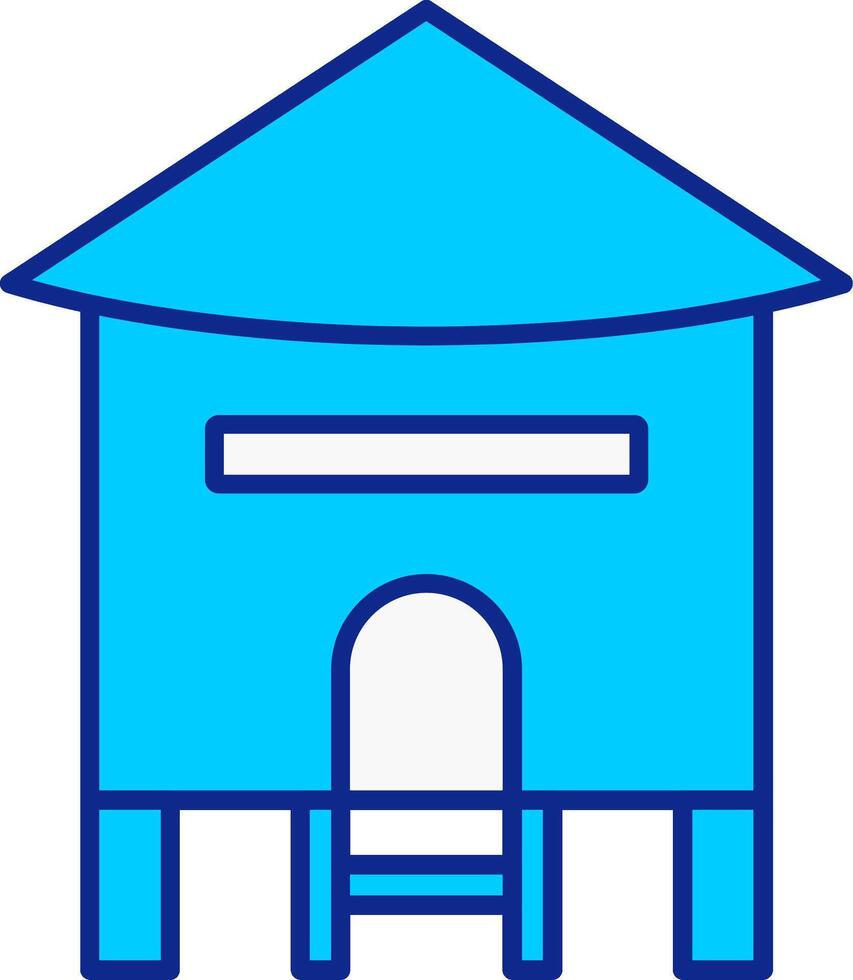 Hütte Blau gefüllt Symbol vektor