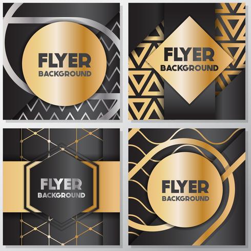 Guld banner bakgrund flyger stil Design mall vektor