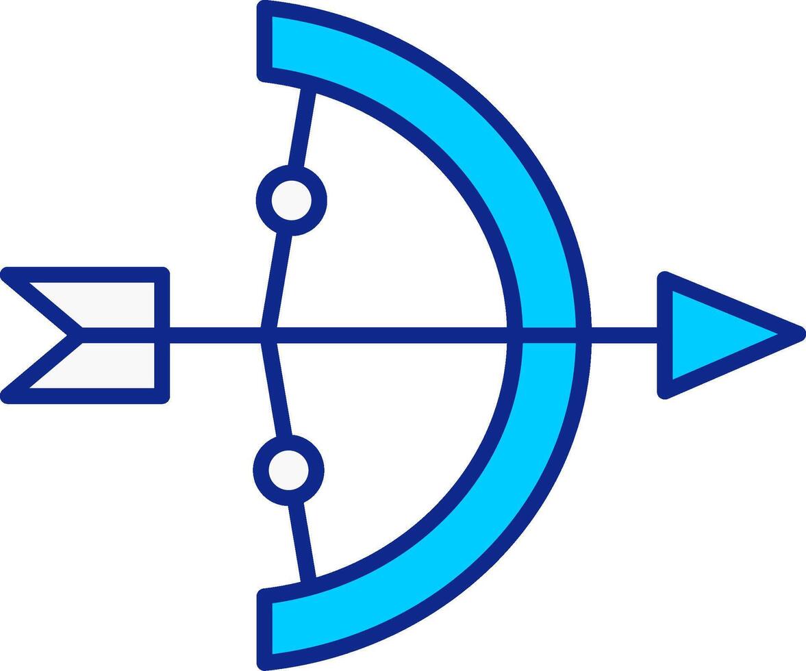 bågskytte blå fylld ikon vektor