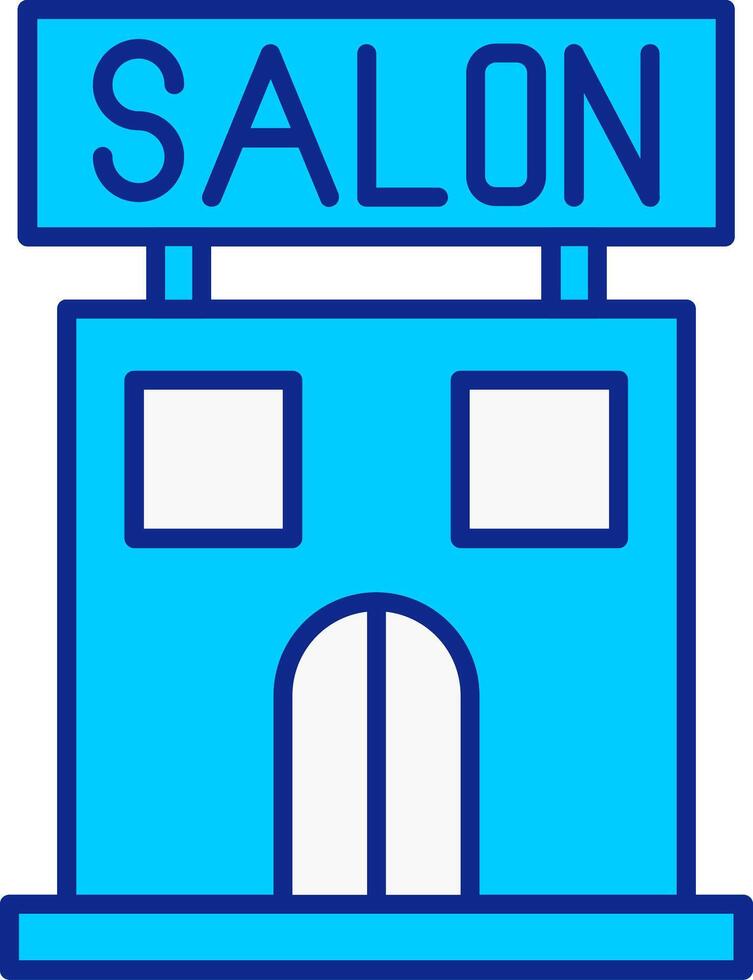 Salon Blau gefüllt Symbol vektor