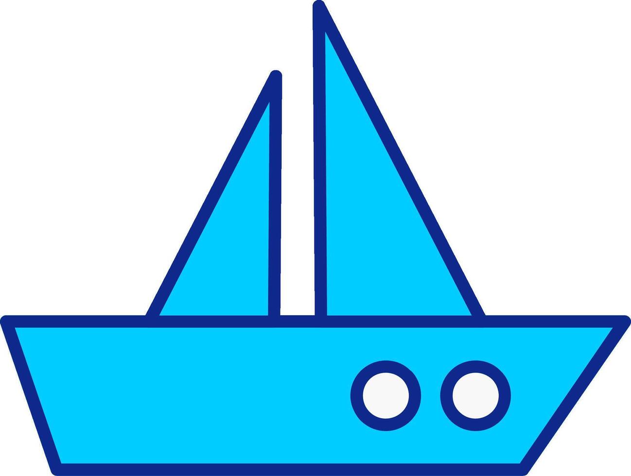 båt blå fylld ikon vektor