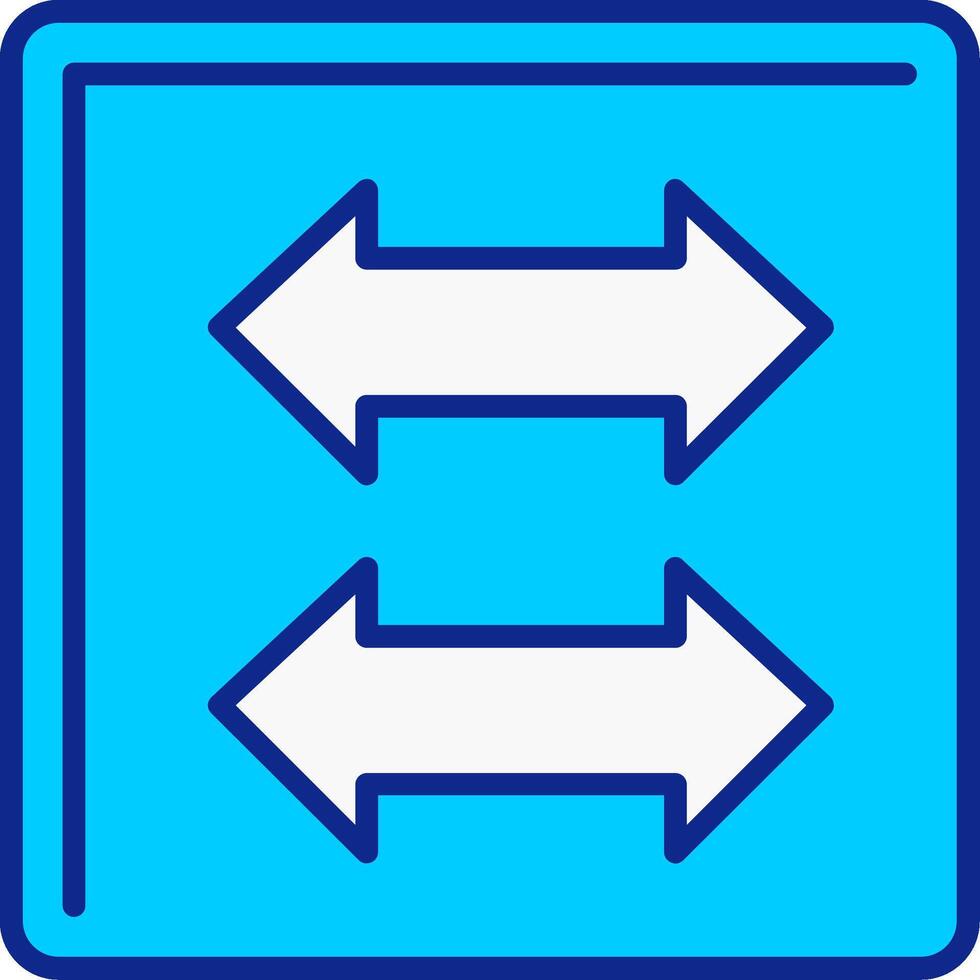 dubbel- pil blå fylld ikon vektor
