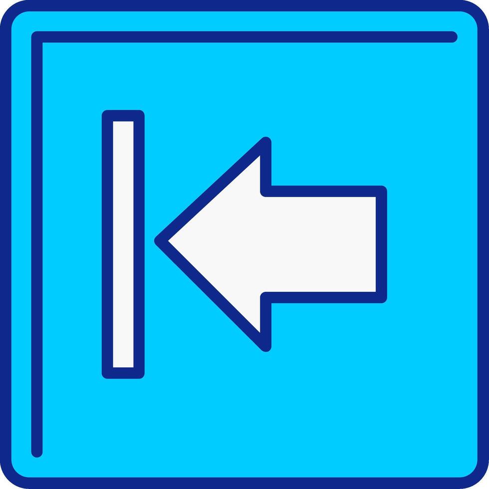 vänster pil blå fylld ikon vektor