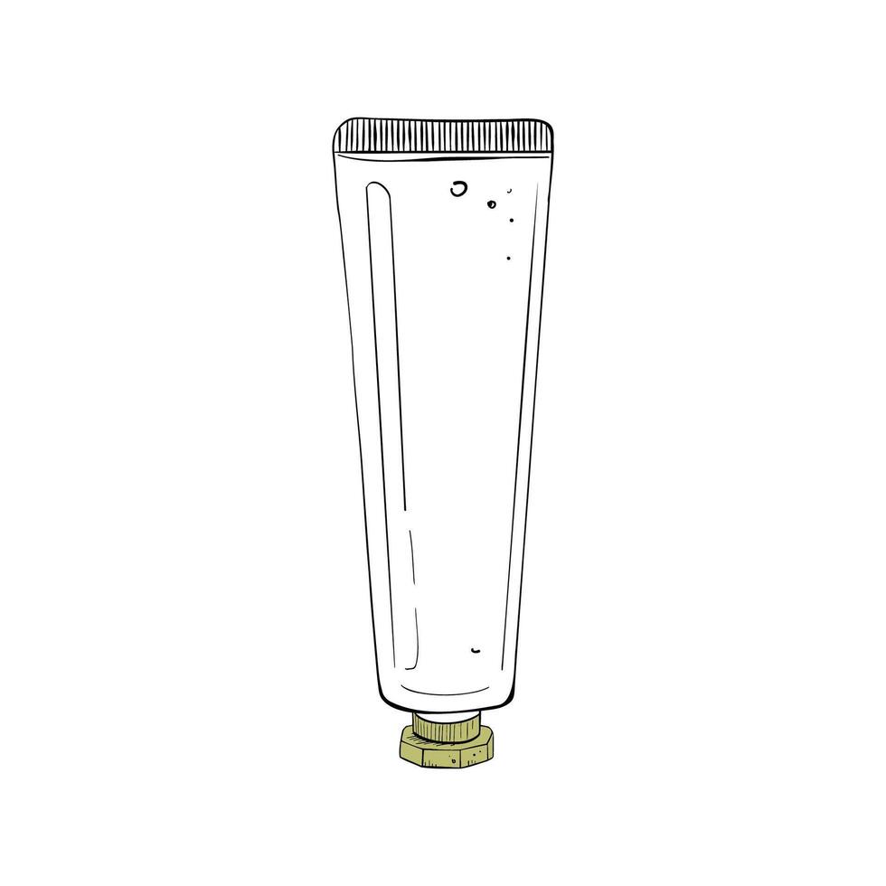 flaska olja grädde vektor illustration. glas plast behållare svart översikt grafisk teckning. kosmetisk bläck linje kontur