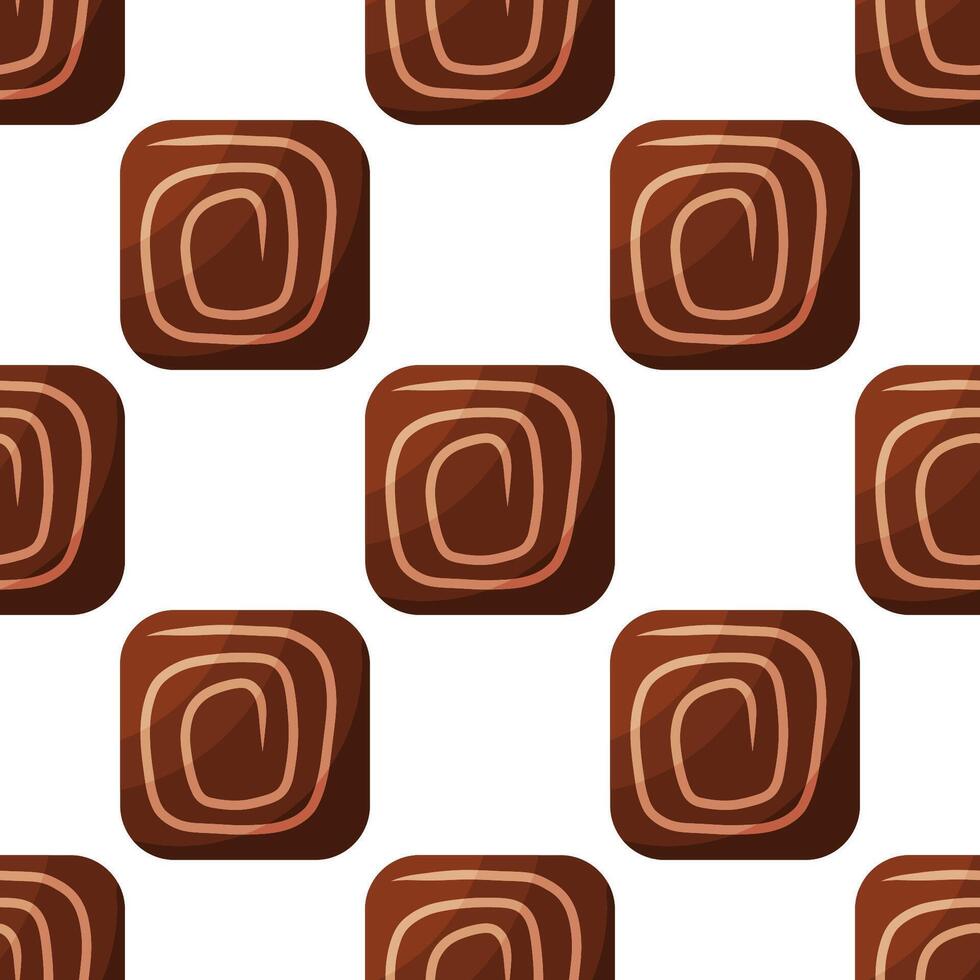 Süßigkeiten Schokolade Tag Essen Süss Muster Textil- vektor