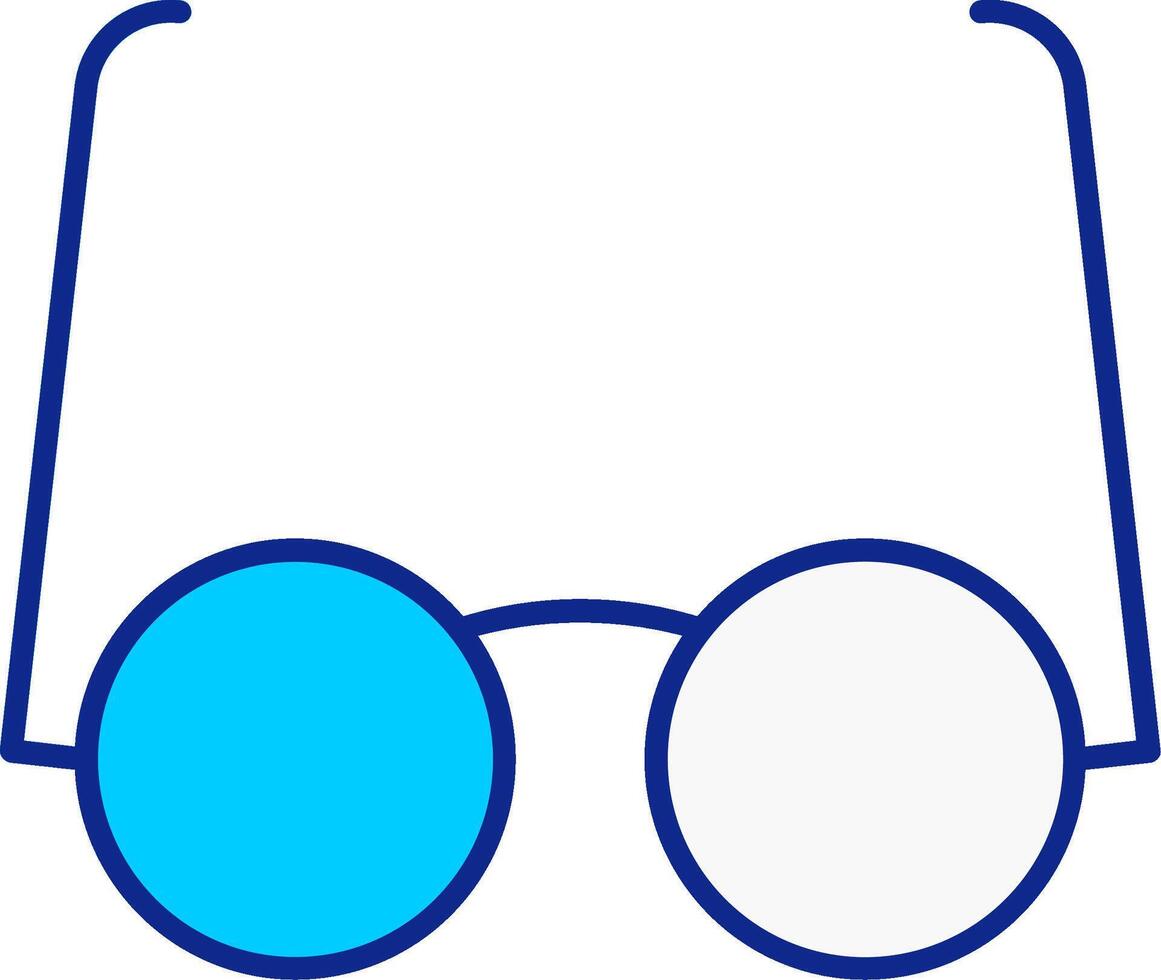 glasögon blå fylld ikon vektor