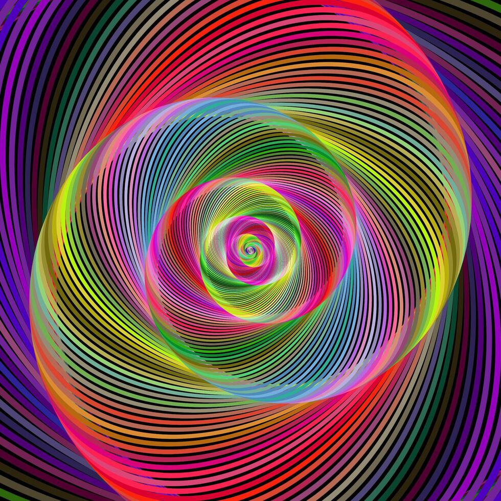 bunt abstrakt fraktal Spiral- Design Hintergrund vektor