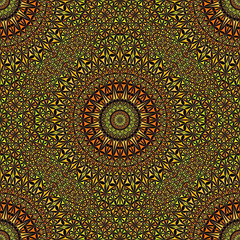 sömlös triangel mandala prydnad mönster - bohemisk abstrakt kalejdoskop gyllene mosaik- vektor bakgrund